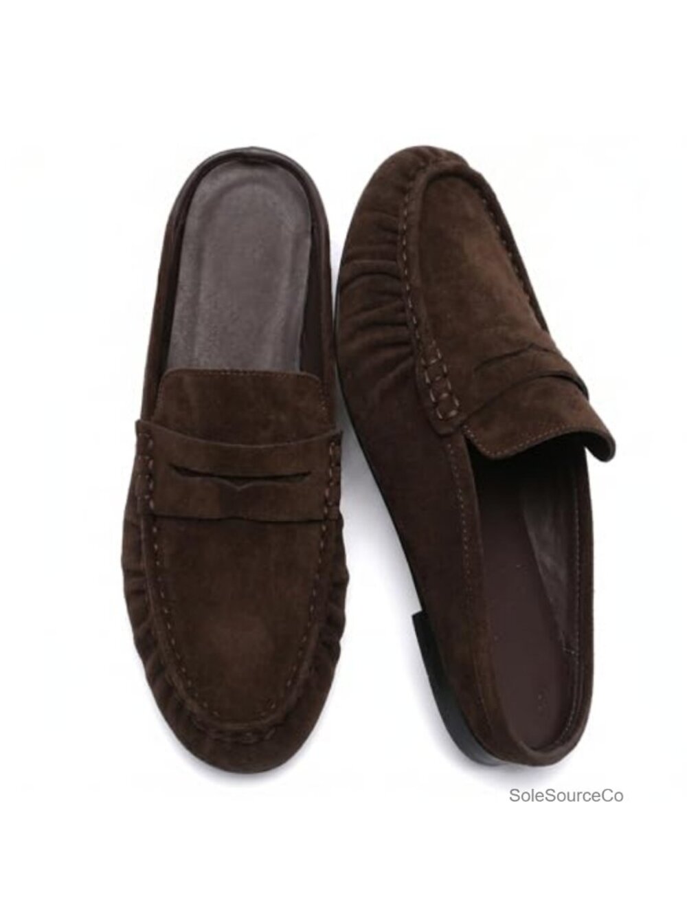 Women's Slip On Suede Loafers Mules Closed Toe Comfortable